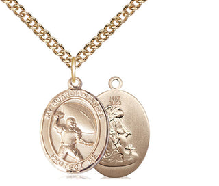 14kt Gold Guardian Angel Football Medal