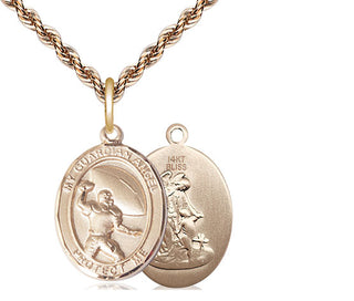 14kt Gold Guardian Angel Football Medal