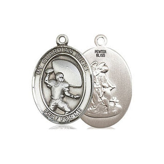 Pewter Guardian Angel Football Medal