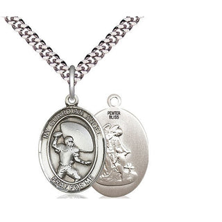Pewter Guardian Angel Football Medal Religious Jewelry