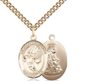 14kt Gold Filled Guardian Angel Basketball Medal Religious Jewelry