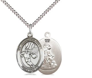 Pewter Guardian Angel Basketball Medal Religious Jewelry