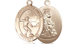 14kt Gold Filled Guardian Angel Soccer Medal