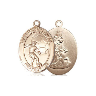 14kt Gold Guardian Angel Soccer Medal