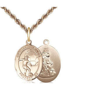 14kt Gold Guardian Angel Soccer Medal