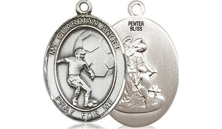 Pewter Guardian Angel Soccer Medal