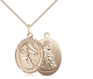 14kt Gold Guardian Angel Hockey Medal