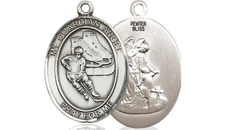Pewter Guardian Angel Hockey Medal