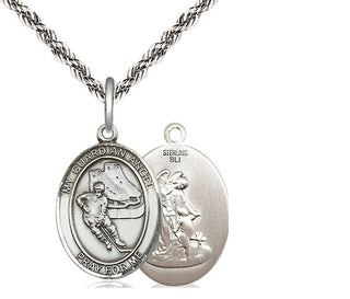 Sterling Silver Guardian Angel Hockey Medal Religious Jewelry