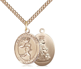 14kt Gold Filled Guardian Angel Track&Field-Men Medal Religious Jewelry