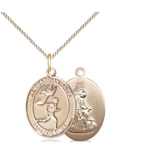 14kt Gold Guardian Angel Track&Field-Men Medal