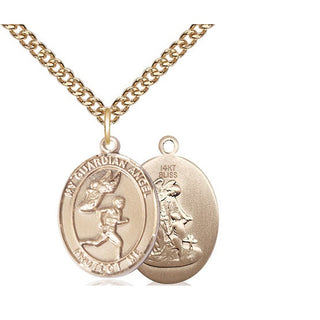 14kt Gold Guardian Angel Track&Field-Men Medal