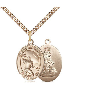 14kt Gold Filled Guardian Angel Track&Field Medal Religious Jewelry
