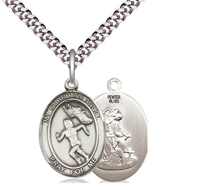 Pewter Guardian Angel Track&Field Medal Religious Jewelry