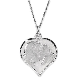 14K White Heart 18" Necklace