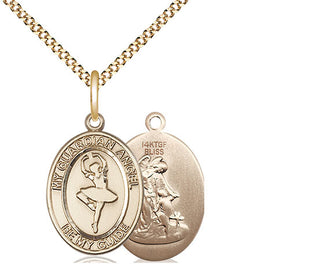 14kt Gold Filled Guardian Angel Dance Medal Religious Jewelry