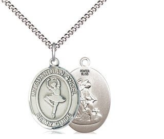 Pewter Guardian Angel Dance Medal Religious Jewelry