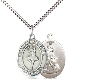 Sterling Silver Guardian Angel Dance Medal Religious Jewelry
