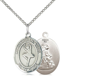 Sterling Silver Guardian Angel Dance Medal Religious Jewelry