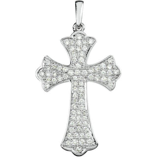 14K White 1/2 CTW Natural Diamond Micro PavÃ© Cross Pendant
