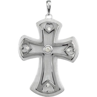 Sterling Silver .05 CTW Natural Diamond Cross Pendant 