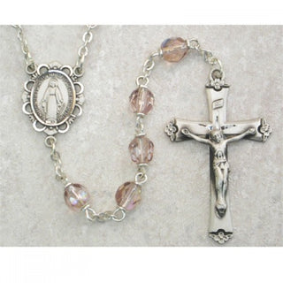 Sterling Silver 6MM Amethyst and June Rosary