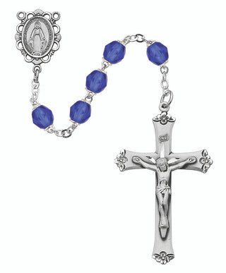 Sterling Silver 6MM Crystal April Rosary