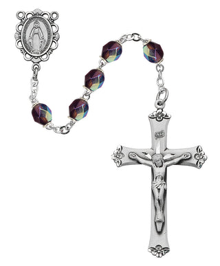 Purple Glass February Rosary
