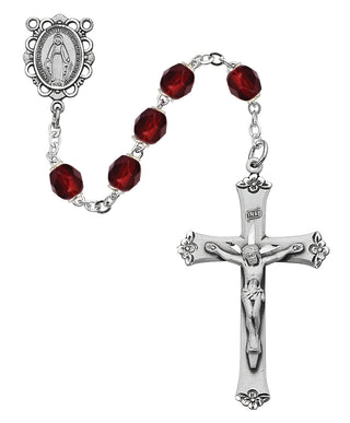 Dark Red Glass January Rosary