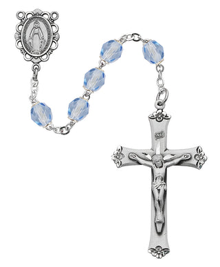 Light Blue Glass December Rosary