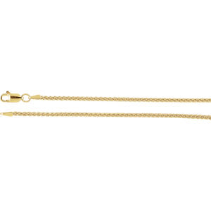 18-inch Wheat Chain with Lobster Clasp - 14K Yellow Gold