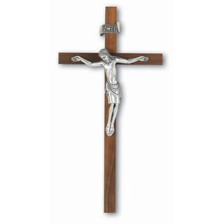 11" Walnut Cross With Silver Corpus