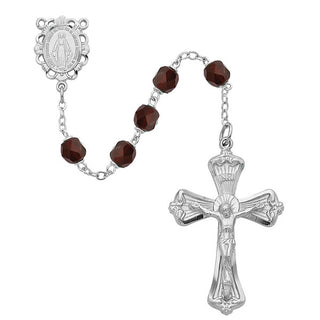 6MM Pearl, Garnet Rosary