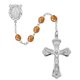 6MM Pearl, Topaz Rosary