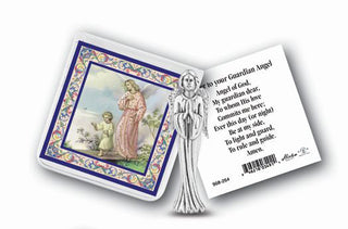 Guardian Angel Prayer and Picture Card with Statue 6-Pack