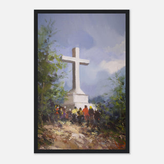 Pilgrims at the White Cross Framed Print - view 22