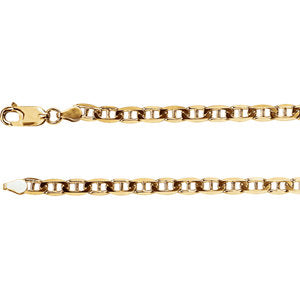 8-inch Anchor Bracelet with Lobster Clasp - 14K Yellow Gold