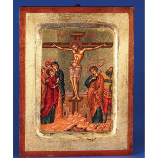 The Crucifixion of Christ 12" x 9-1/2" x 1" Hand Painted
