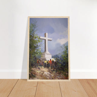 Pilgrims at the White Cross Framed Print - view 25
