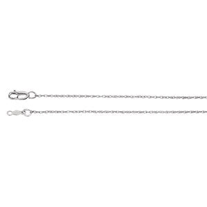 16-inch 1MM Rope Chain with Lobster Clasp - 14K White Gold