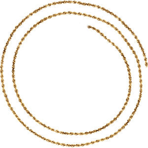 18-inch Diamond Cut Rope Chain with Lobster Clasp - 14K Yellow Gold