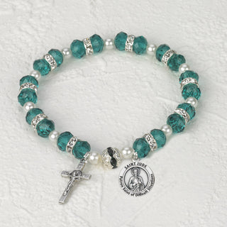 3-pack - Healing Saint Crystal Rosary Bracelet - St Jude