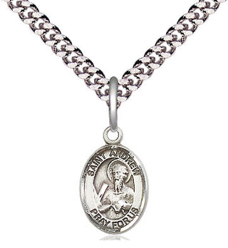 Pewter Saint Andrew the Apostle Medal Religious and Catholic Jewelry Engraved Catholic Saint Jewelry