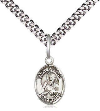 Pewter Saint Andrew the Apostle Medal Religious and Catholic Jewelry Engraved Catholic Saint Jewelry