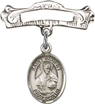 Sterling Silver Badge Pin St. Albert the Great Baby Badge - Engravable