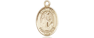 14kt Gold Saint Ann Medal Engraved Catholic Saint Jewelry