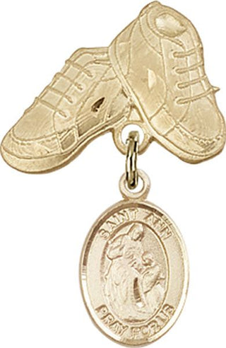 14kt Gold Filled Baby Boots St. Ann Baby Badge - Engravable