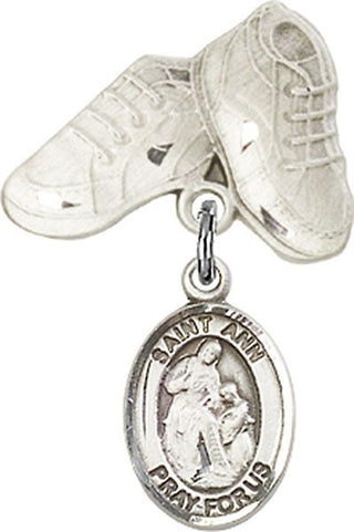 Sterling Silver Baby Boots St. Ann Baby Badge - Engravable