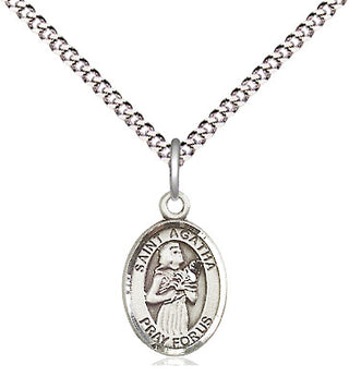 Pewter Saint Agatha Medal Religious and Catholic Jewelry Engraved Catholic Saint Jewelry