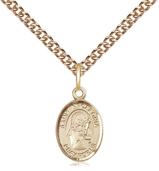 14kt Gold Saint Apollonia Medal Engraved Catholic Saint Jewelry